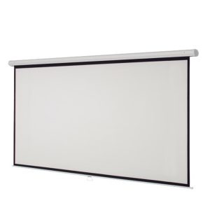 Pantalla Proyeccion Manual Multimedia Screen Msc-246, 137 Pulgadas Diagonal, Medida 246 Cm X 246 Cm, Formato 1:1, Color Blanco Mate, Para Colgar O Pared