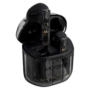 Audifonos Inalambricos Tws Backdrop TRANSPARENTES/10M / Tactil Color Negro