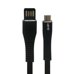 Cable Micro USB Ghia Plano Reversible/Bilateral Color Negro De 1M