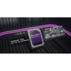 Disco Duro Interno WD Purple 6TB 3.5 Escritorio SATA3 6GB/S 128MB 24X7 Dvr Nvr 1-16 Bahias 1-64 Camaras WD64PURZ