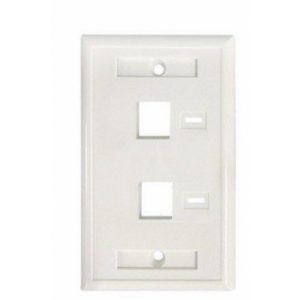 Tapa Faceplate , Intellinet,772396, Blanco 2 Perf. Etiqueta