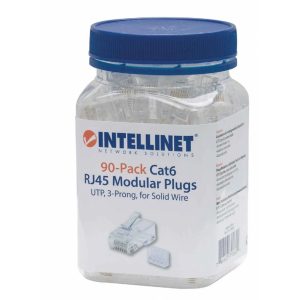 Plug RJ45 , Intellinet, 790604 , Cat 6 Utp Solido 90 Pzas