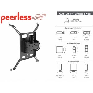 Soporte Universal Para Vídeoproyector Vertical Peerless PJR125-POR De Alta Resistencia Con Capacidad Hasta 56.7 Kg