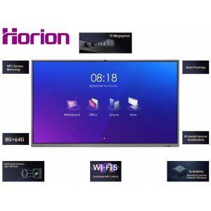 Monitor Interactivo Horion 86M5APRO 86 Nfc, Screencasting, Bluetooth 5.0, Cmara 13 Mp, 20 Puntos Tctiles, 10W/2, 350 CD/M2, Contraste 12001, Hdmi, Dp, Vga
