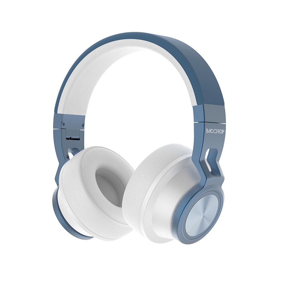 Audifonos Backdrop Inalambricos De Diadema Bluetooth - Alambricos Color Blanco Con Azul