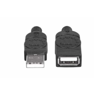 Cable Usb,Manhattan,308519, V2.0 Ext. Tipo A 0.9M Negro