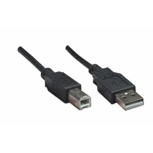 Cable Usb,Manhattan,374507, V2.0 A-B 0.5M, Negro