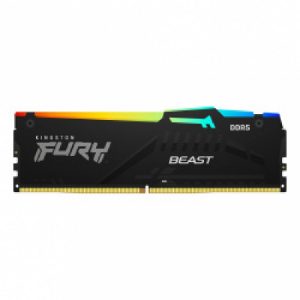 Memoria Ram KINGSTON Dimm DDR5 32GB 4800MT/S Fury Beast Black Rgb CL38 288PIN 1.1V C/Disipador De Calor P/Pc/Gamer/Alto Rendimiento (KF548C38BBA-32)