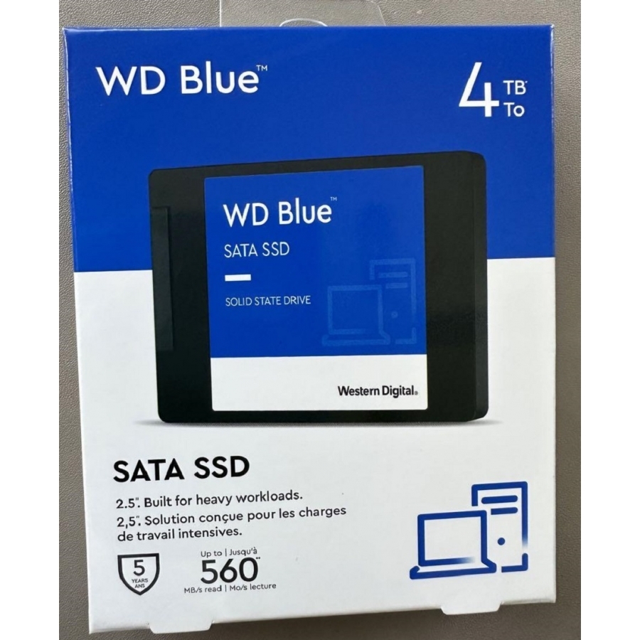 Unidad De Estado Solido SSD Interno WD Blue 4TB 2.5 SATA3 6GB/S LECT.560MBS ESCRIT.520MBS 7MM Laptop Minipc 3DNAND WDS400T3B0A - Imagen de 2