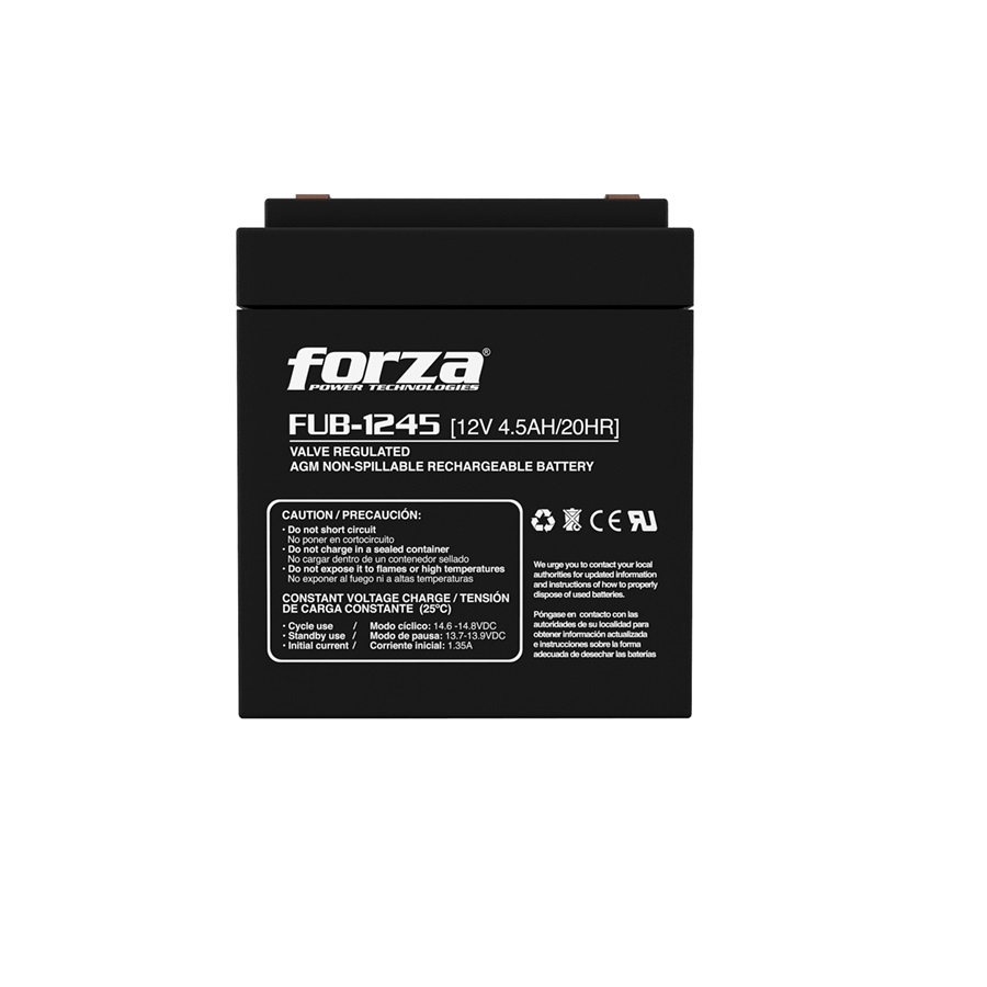Bateria Sellada Forza Recargable Fub-1245 12V/4.5AH - Agm, Sin Mantenimiento