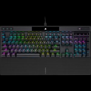 Teclado Corsair K70 Rgb Pro/Óptico-Mecánico/Led Rgb Retroiluminado/Corsair Opx/Negro/Teclas Pbt Negras/Ingles (CH-910941A-NA)