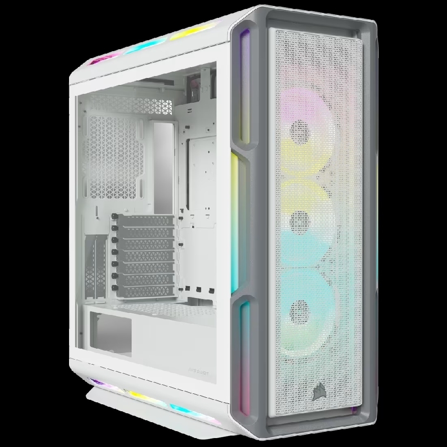 Gabinete Corsair Icue 5000T/BLANCO/SEMI- Torre/Atx /Cristal Templado/Rgb /Gamer (Cc-9011231-Ww)