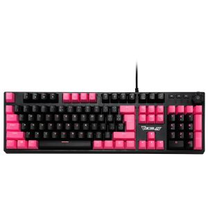 Teclado Mecanico Extendido Ocelot/Alambrico/Iluminacion Tipo Rgb Cubierta De Abs/Color Negro Con Rosa/Gamer