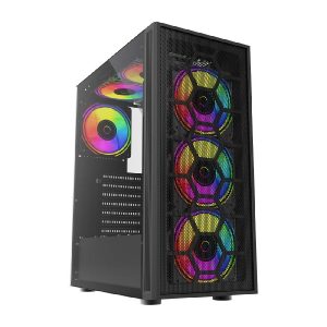 Gabinete Balam Rush Dragonfly Mesh GM740 / Media Torre / Atx, Micro Atx, Mini Itx / Ventilador Rgb / Panel Cristal Templado, Metal / Negro / Br-935982