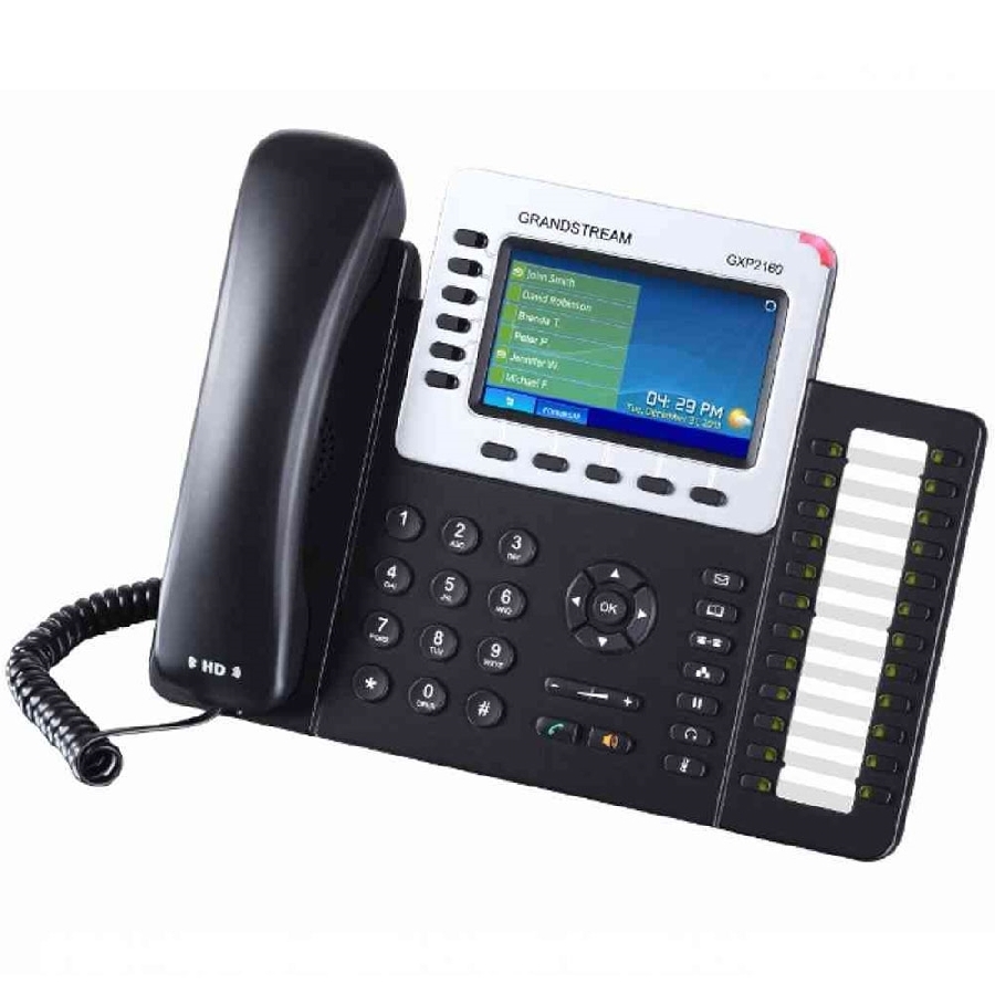 Telefono IP Grandstream GXP2160 / 6 Cuentas Sip 6 Lineas 2 Puertos Gigabit Bluetooth 24 Teclas Blf Conector RJ9 Compatible Con Ehs Pantalla Lcd A Color Soporta POE E Incluye Eliminador - Imagen de 2