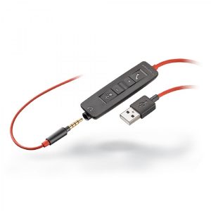 Diadema HP Poly 8X229A6 Blackwire C3225 | Alambrica Binaural Usb-A Usb-C Y 3,5 Mm Reduccion De Ruido Con Microfono Control En El Cable Color Negro Con Naranja