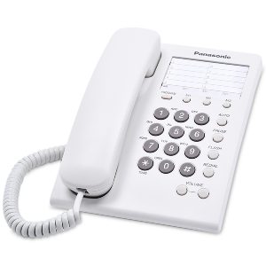 Telefono Panasonic KX-TS550MEW Alambrico Basico Unilinea Con Marcador Rapido De 10 Numeros Control De Volumen De 4 Niveles Blanco