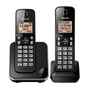 Telefono Panasonic KX-TGC352MEB Inalambrico Base Handset Pantalla Lcd Color Ambar Teclado Iluminado Altavoz Identificador De Llamadas 50 Numeros En Directorio Negro