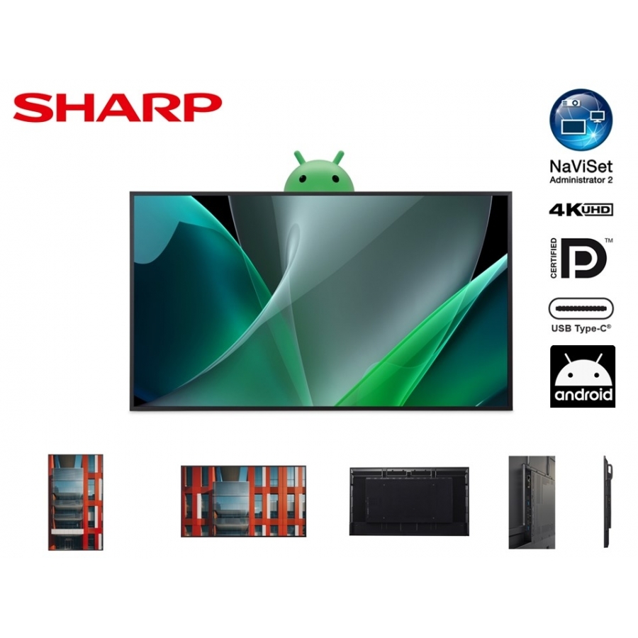 Monitor LED Sharp 27 EA272U Panel IPS 3840X2160 1000:1 1:69 400 CD/M2 HDMI Dvi Vga Usb-C Dp Hdcp 110 % Srgb; 81.6% Adobergb, 78% Ntsc