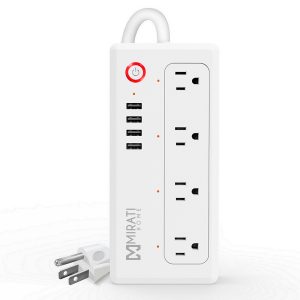 Multicontacto Inteligente Mirati 4 SOCKETS/4USB/LED Indicador/Wifi 2.4 Ghz/100 - 240 V/1800 W/ Blanco