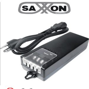 Fuente De Poder/ Saxxon/ PSU1250D4D/ Fuente De Poder De Poder De 4 Canales 12 Vcc 5 Amperes/ 1.25 Amper Por Canal/ Color Negro/ Entrada 100 V Ca - 240 V Ca/ Con Protección De Descargas