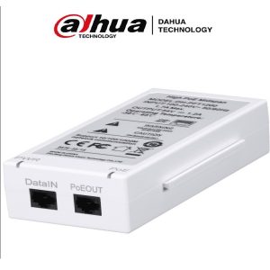 Inyector Poe/ Dahua/ PFT1200 Inyector Hi-Poe Midspan Gigabit/ Soporta Poe/Poe+/ Soporta Hi-Poe 60 Watts Para Ptz/ Indicadores LED De Status