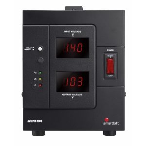 Regulador De Voltaje Smartbitt SBAVRC3000 3000VA/1600W 4 Contacto Para Linea Blanca Y Aplicaciones Con Motor Ca Supresion De Picos Voltaje 312J, Sobrecarga 10A, 120VCA