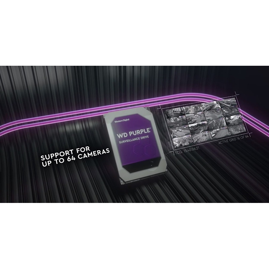 Disco Duro Interno WD Purple 4TB 3.5 Escritorio SATA3 6GB/S 256MB 5400RPM 24X7 Dvr Nvr 1-16 Bahias 1-64 Camaras WD43PURZ - Imagen de 2