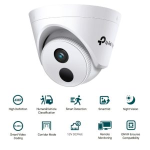 Camara Ip Torreta | Tp-Link | Vigi | Vigi C440I(2.8Mm) | 4Mp | Onvif | Modo Corredor | H.265+ | Vision Nocturna | Deteccion Inteligente | 12V Cc/Poe | Smartvid | Monitoreo Remoto
