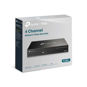 Nvr Tp-Link Vigi Vigi Nvr1004H 4 Canales Salida Video 4K Onvif Plug And Play Grabacion 24/7 Audio Bidireccional Deteccion Inteligente H.265 Ancho Banda 80Mbps