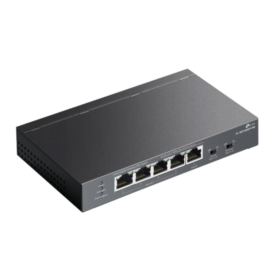 Switch TP-LINK TL-SG1005P-PD Omada 5P POE Gigabit Desktop (1P In Poe++ & 4P Poe+ Out)