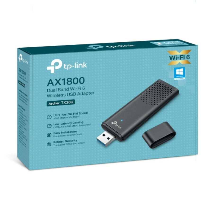 Adaptador USB | TP-LINK | Archer TX20U | WIFI 6 | Doble Banda 2.4 Ghz Y 5 Ghz | AX1800 | Super Speed 3.0