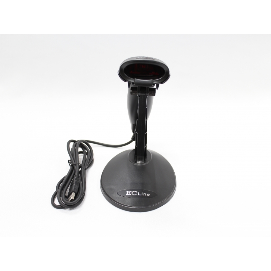 Lector De Codigo De Barras Ec Line Ec-Ls-9620, Negro, Laser, Usb, 1D, 200 Lecturas Por Segundo, Automatico O Manual, Incluye Base