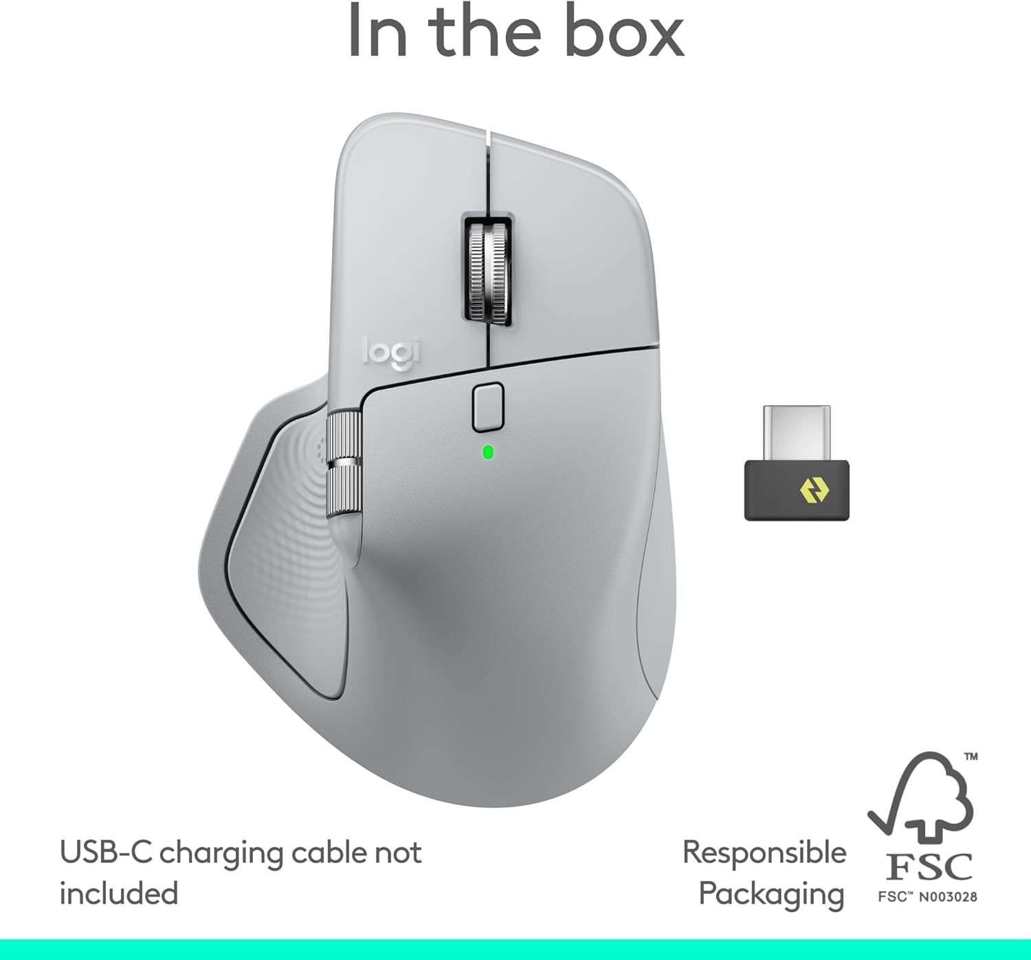 Mouse Logitech Mx Master 4 Inalambrico Easy Switch USB Logi Bolt Hasta 8000 Dpi Gris Palido - Imagen de 3