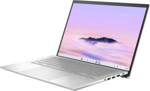 Laptop ASUS Chromebook CB5403CMA, CORE Ultra 7-155U, 16GB, 512 Ssd, 14 Pulgadas Wqxga, Chrome Os, Color Fog Silver, Grado Militar, 1 Año De Garantia