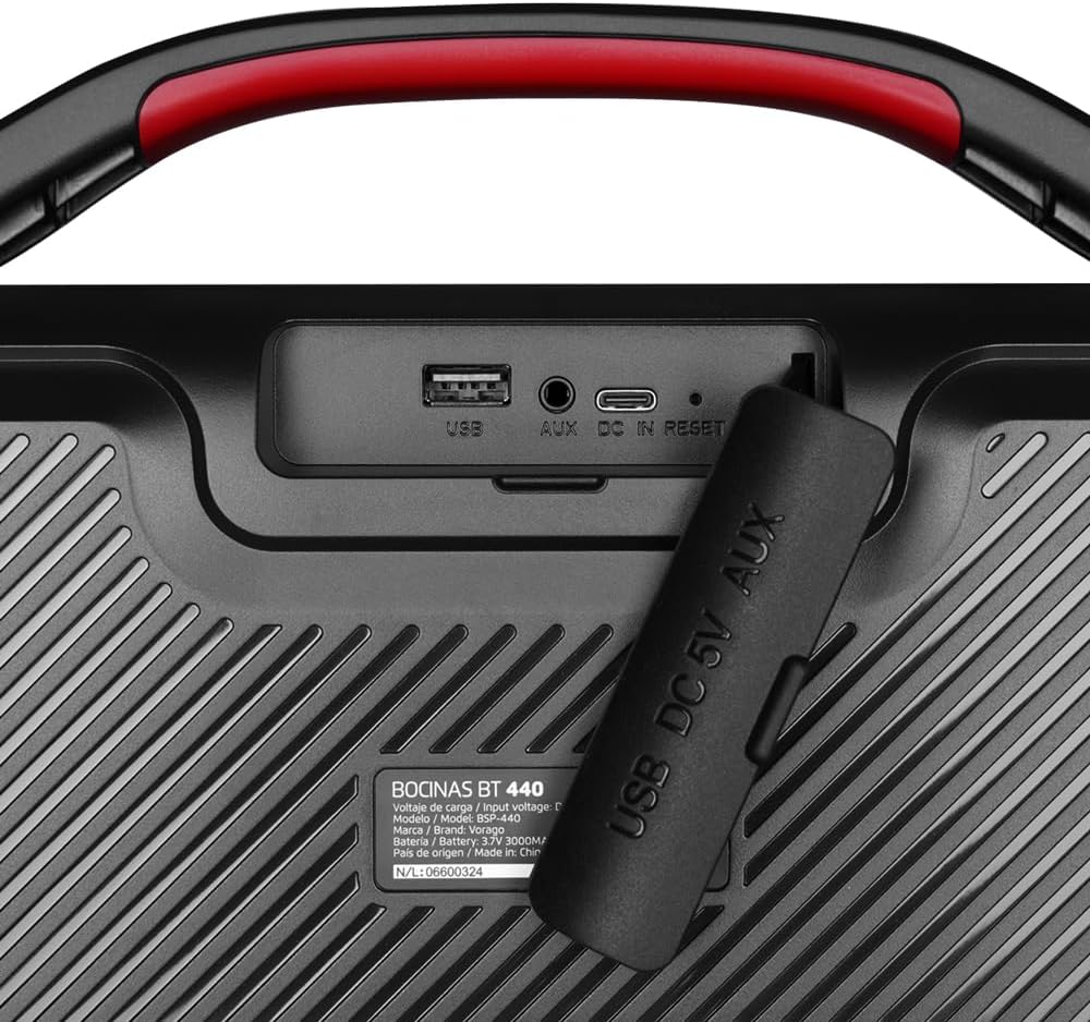 Bocina Inalambrica Techzone TZAUBOB17 Tws 2 Mts Rgb Ibateria 1200 Mah Bluetooth 5.3 + Edr IPX4 Color Blanco - Imagen de 3