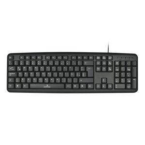 Teclado Alambrico Resistente A Salpicaduras Y Derrames Teclas De Membrana Conector USB Perfect Choice - Negro