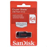 Memoria SANDISK 64GB USB 2.0 Cruzer Blade Z50 Negro C/Rojo SDCZ50-064G-B35