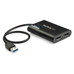 Adaptador De Video Externo USB 3.0 A Displayport Doble 4K60 Displaylink - Cable Convertidor USB 3.0 A Dp De Video Para Mac Y Windows Startech
