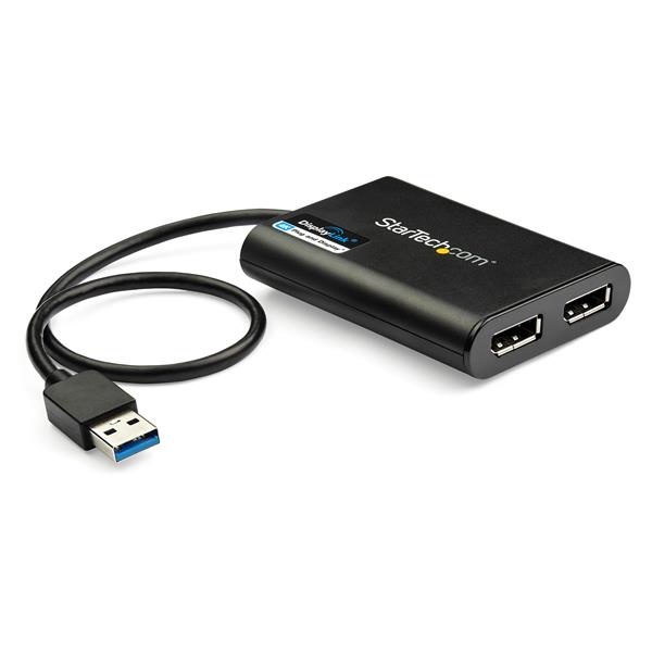 Adaptador De Video Externo USB 3.0 A Displayport Doble 4K60 Displaylink - Cable Convertidor USB 3.0 A Dp De Video Para Mac Y Windows Startech