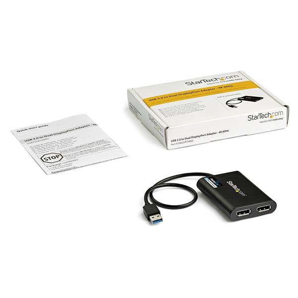 Adaptador De Video Externo USB 3.0 A Displayport Doble 4K60 Displaylink - Cable Convertidor USB 3.0 A Dp De Video Para Mac Y Windows Startech - Imagen de 5