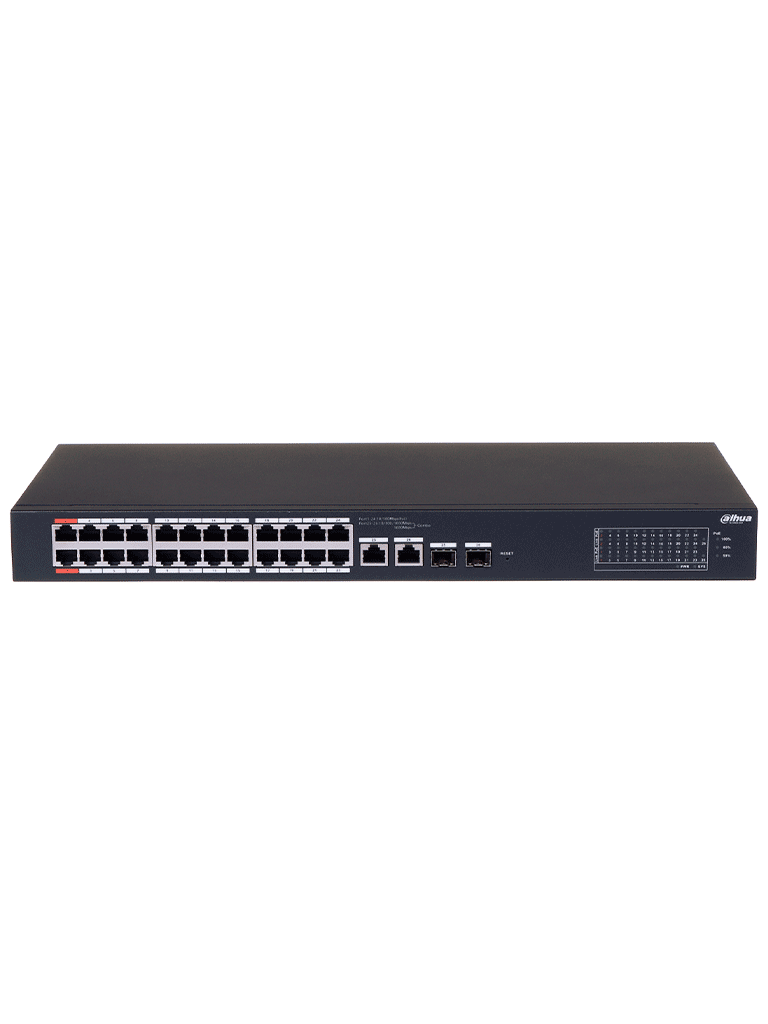 Switch/ Dahua/ CS4226-24ET-240/ POE De 26 Pts/ 24 Pts POE 10/100/ 2 Uplink 10/100/1000 + 2 Pts Sfp/ 240 Watts Totales/ / Administrable En La Nube Por Dolynk Care/Poe Hasta 250 Mts/ Carcasa Metali - Imagen de 2