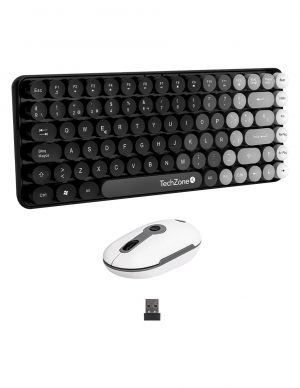 Teclado/Mouse Techzone TZACCBI17 Inalambrico, Dpi 1000,1200,1600, Usb, Qwerty, 2 Baterias Aaa, Aa